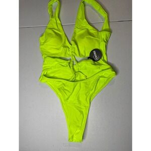 CHYRII Women's Cutout Lace Up Backless High Cut One Piece Swimsuit Monokini, L